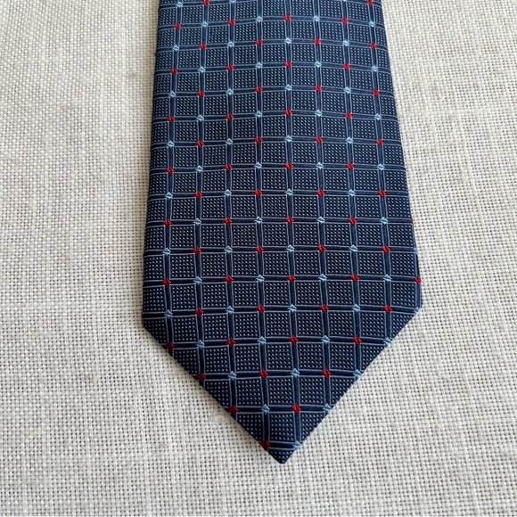 Other - •Brooks Brothers Woven 100% Silk Geometric Blue Tie NWOT
